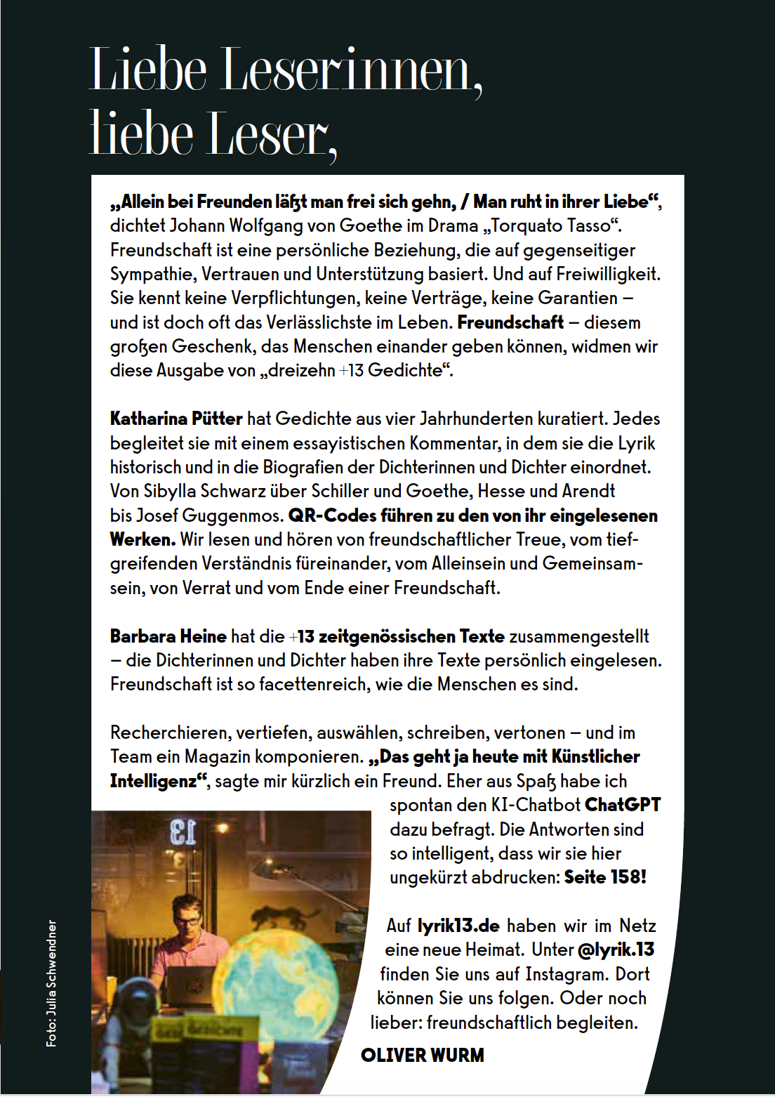 dreizehn +13 Gedichte (6) / Freundschaft